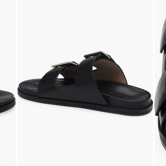 All Saints Black Sandals with Silver Buckles - Picture 7 of 10